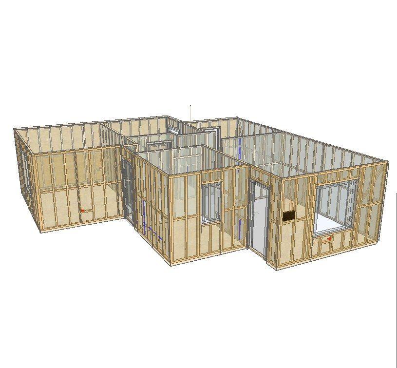 Modelo 3D de una vivienda panelizada